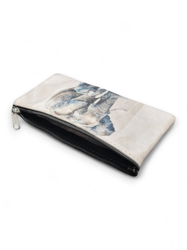 Leather Pencil BAG - Flowers - ±10×20×1 Cm - Image 2