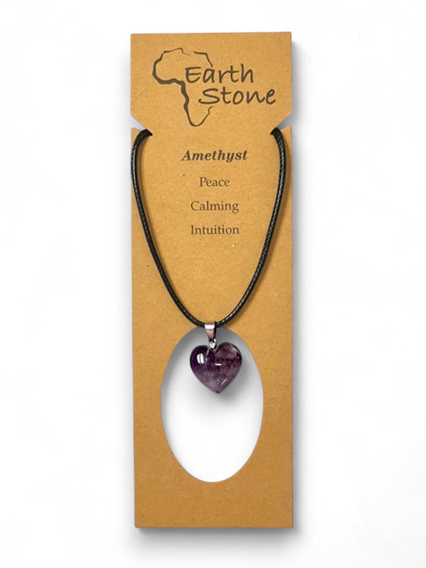 Earth Stone Beads - Heart, Amethyst - Image 2
