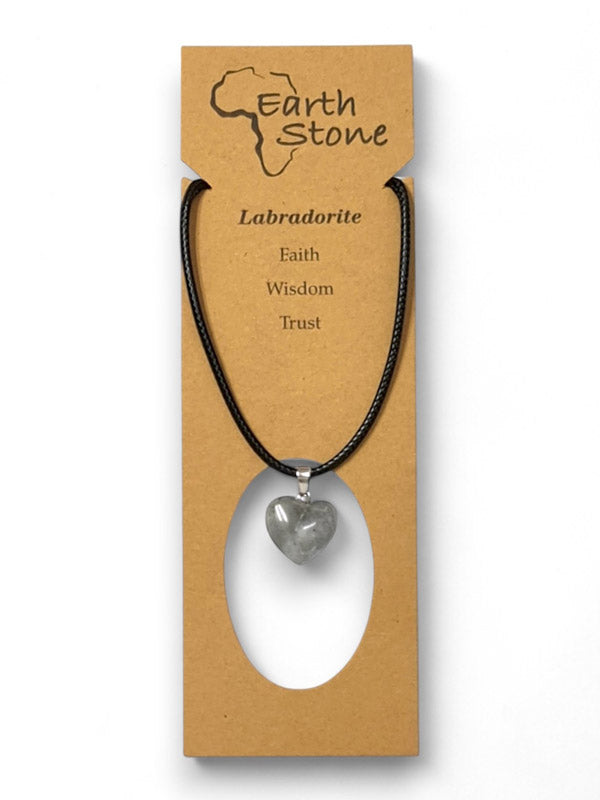 Earth Stone Beads - Heart, Labradorite - Image 2