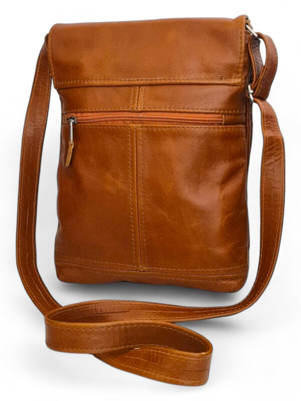 Leather SLING BAG - LARGE - TAN ±29×23×7 Cm - Image 2
