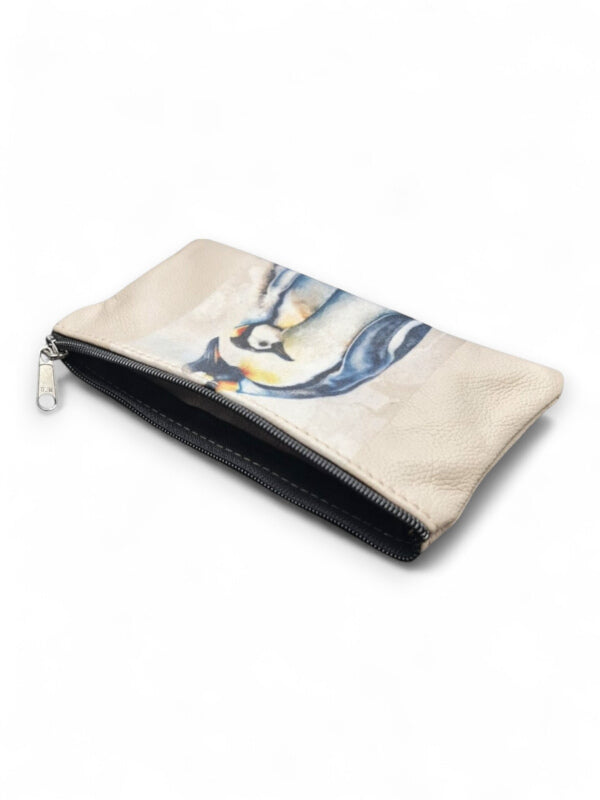 Leather Pencil BAG - Flowers - ±10×20×1 Cm - Image 2