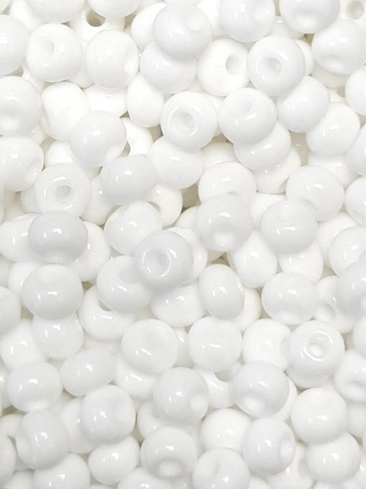 GLASS CZECH BEADS LOOSE - WHITE - SIZE 3/0 - 1/4KGM (03050 - 3L)