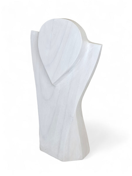 Necklace STAND WOOD Teardrop - WHITE