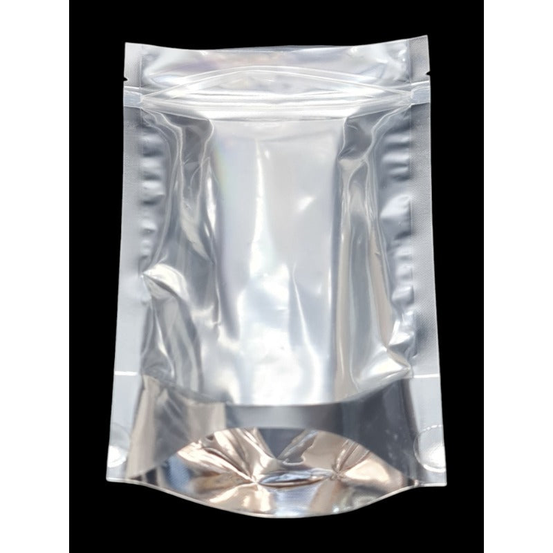 Pet+cpp Ziplock WITH Gusset - Silver ±13×20 Cm - Thickness 140 Microns ±50-Piece - Image 3