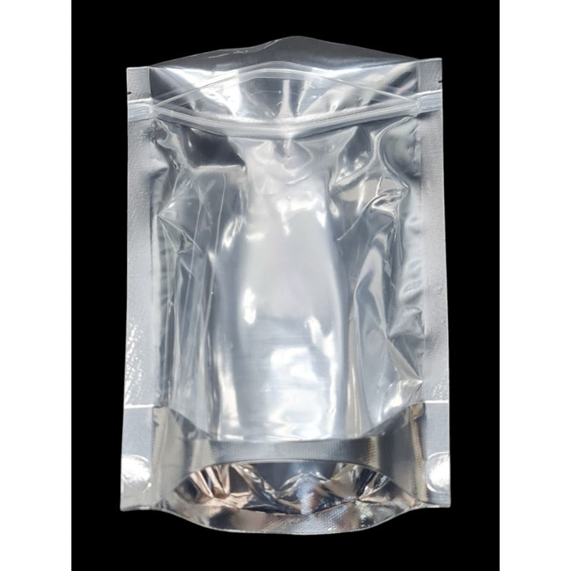 Pet+cpp Ziplock WITH Gusset - Silver ±15×22 Cm - Thickness 140 Microns ±50-Piece - Image 3