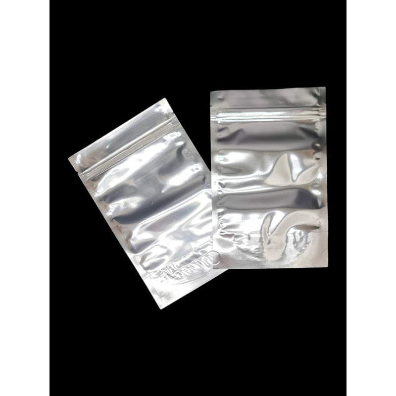 Pet+cpp Ziplock WITH Gusset - Silver ±13×20 Cm - Thickness 140 Microns ±50-Piece - Image 4