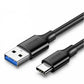 Ugreen Type-C to USB-A 3.0 Cable 1.5m – Fast Charging 3A, 5Gbps Sync – Black