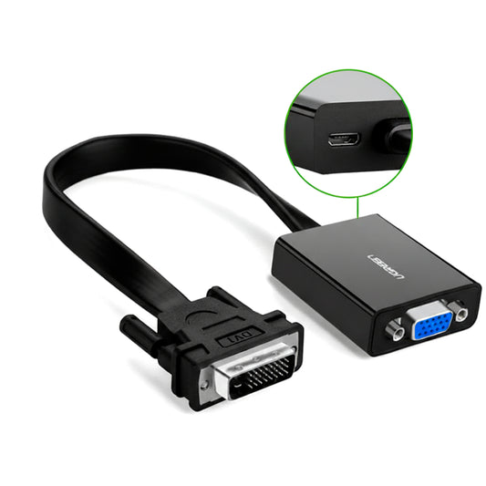 Ugreen DVI-D 24+1 to VGA Active Video Adapter (Male to Female) – Black