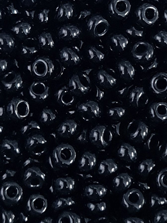 GLASS CZECH BEADS LOOSE - BLACK - SIZE 8/0 - 1/4KGM (23980 - 8L)