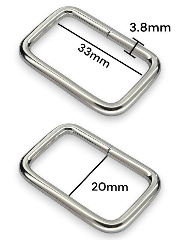Square RING - Silver - Inside: WIDTH 33 Mm - Height 20 Mm - Thickness 3.8 Mm - ±10-Piece (Material: IRON)