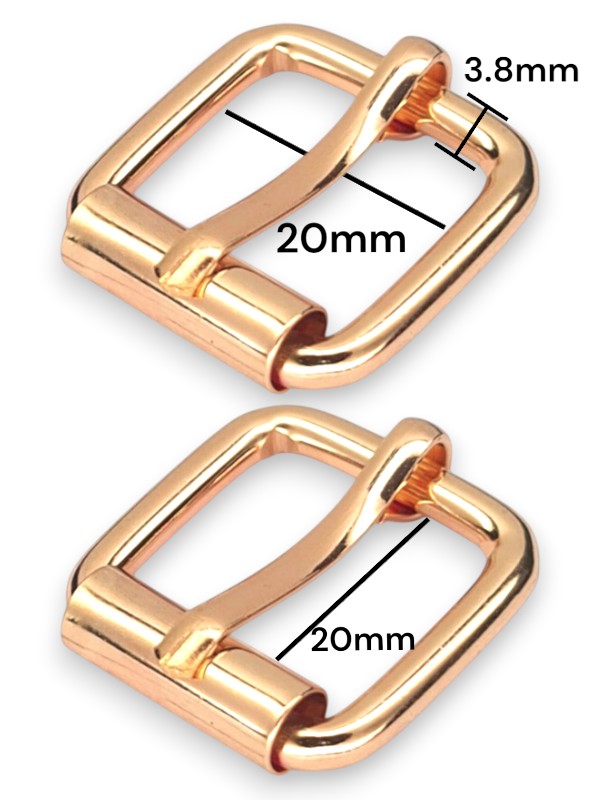 Buckle - GOLD - Inside: WIDTH 20 Mm - Height 20 Mm - Thickness 3.8 Mm - ±20-Piece (Material: IRON)