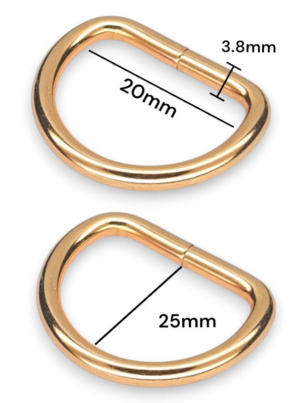 D - RING - GOLD - Inside: WIDTH 25 Mm - Height 20 Mm - Thickness 3.8 Mm - ±40-Piece (Material: IRON)
