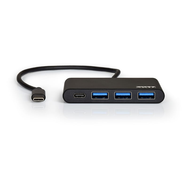 Port USB Type-C to 3 x USB3.0 and 1 x Type-C PD 30cm 4 Port Hub - Black - alternate product view 2