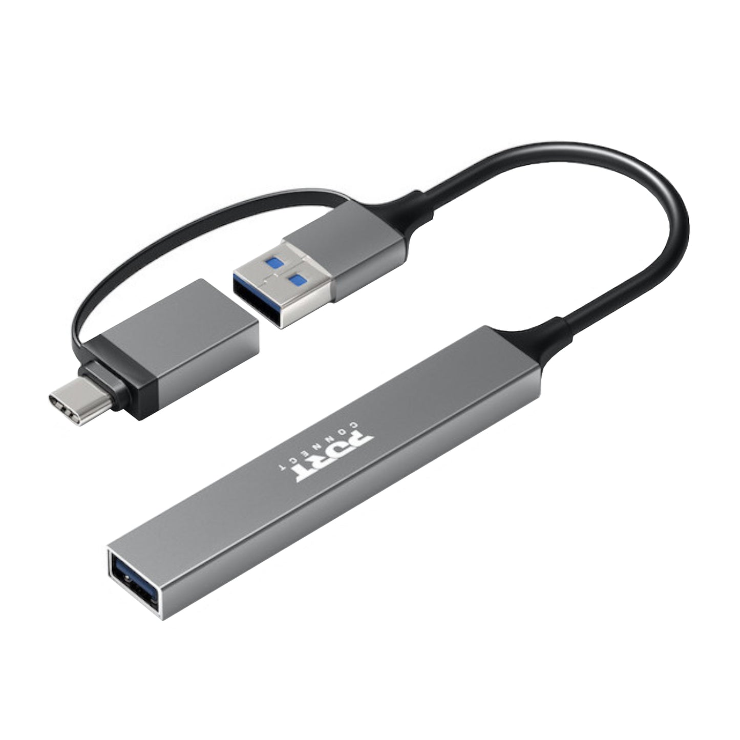 Port Connect USB Type-C to 4-port USB-A 3.0/2.0 Hub - alternate product view 3