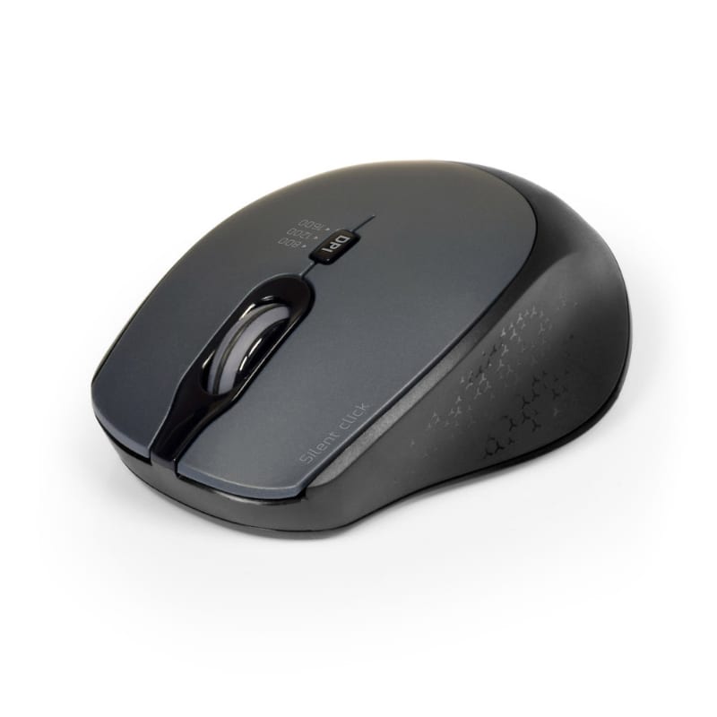 Port Connect Silent 1600DPI 3 Button Wireless Mouse - Black - alternate product view 2