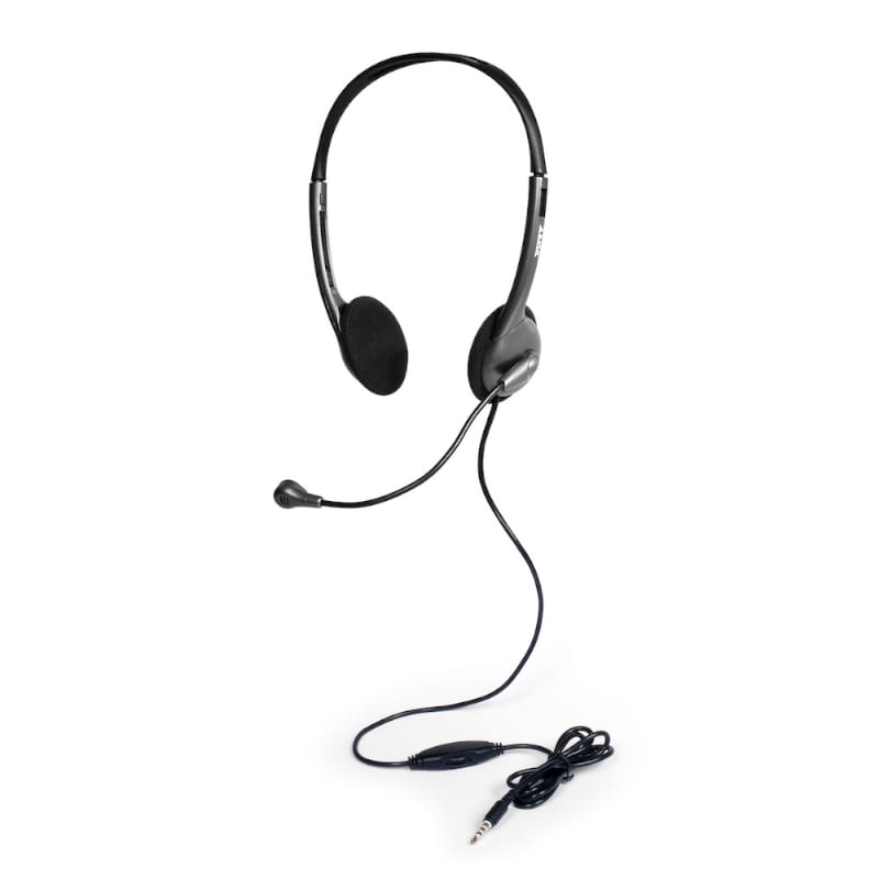 Port Stereo Headset with Mic with 1.2m Cable / 1 x 3.5mm / Volume Controller - Black - alternate product view 3
