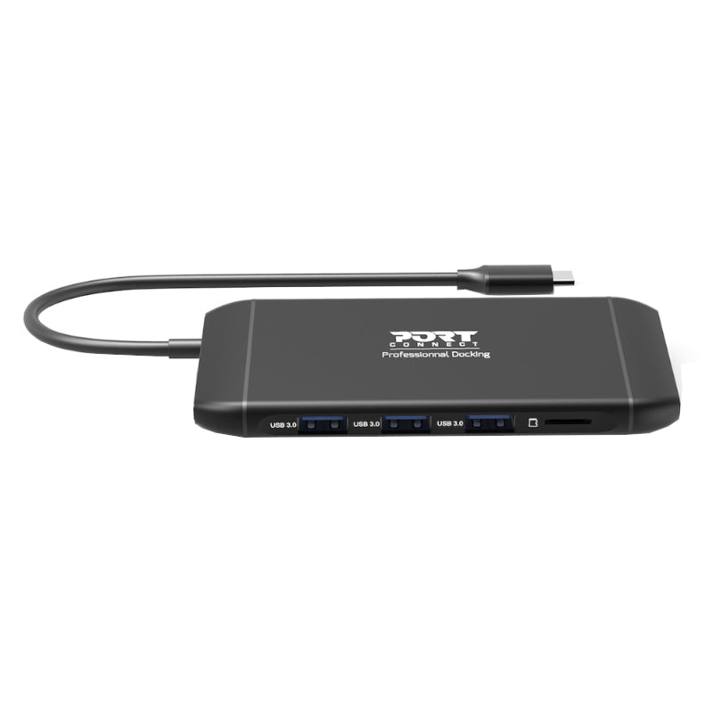 Port USB Type-C 4 x USB3.1 / 1 x Aux / Micro+SD Card Reader / 1 x RJ45 / 1 x HDMI / 1 x VGA / 1 x Type-C PD Dock 100W - Black