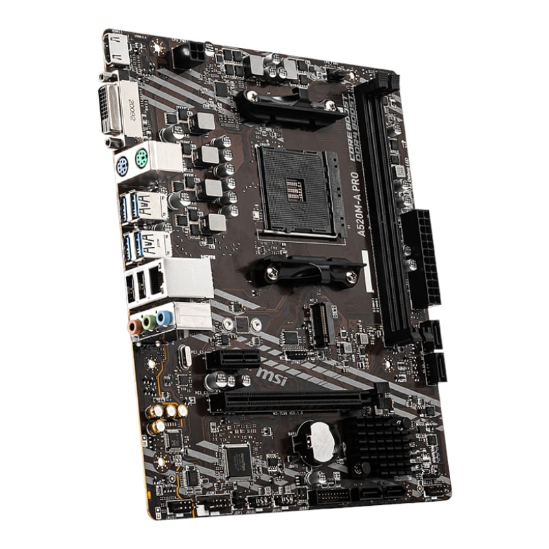 MSI A520M-A PRO AM4 AMD MATX Gaming Motherboard - alternate product view 3