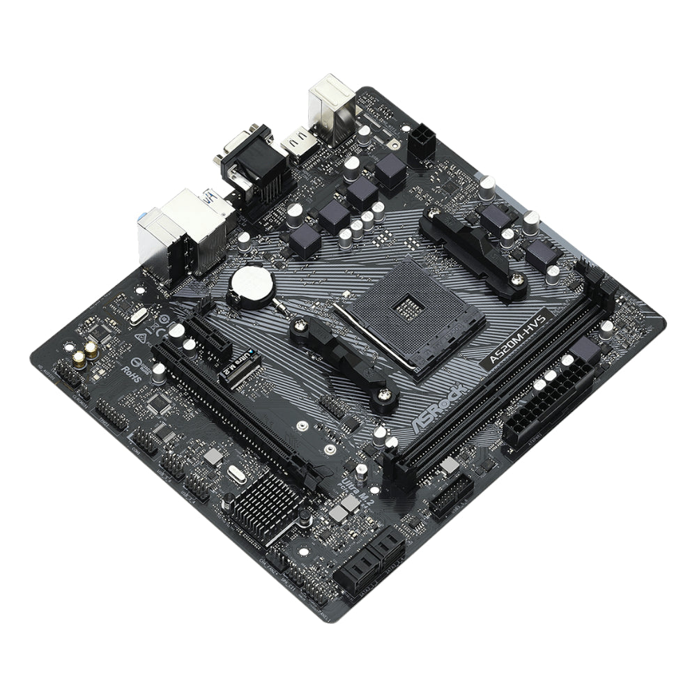 ASRock A520M-HVS AMD AM4 M-ATX Motherboard - alternate product view 3