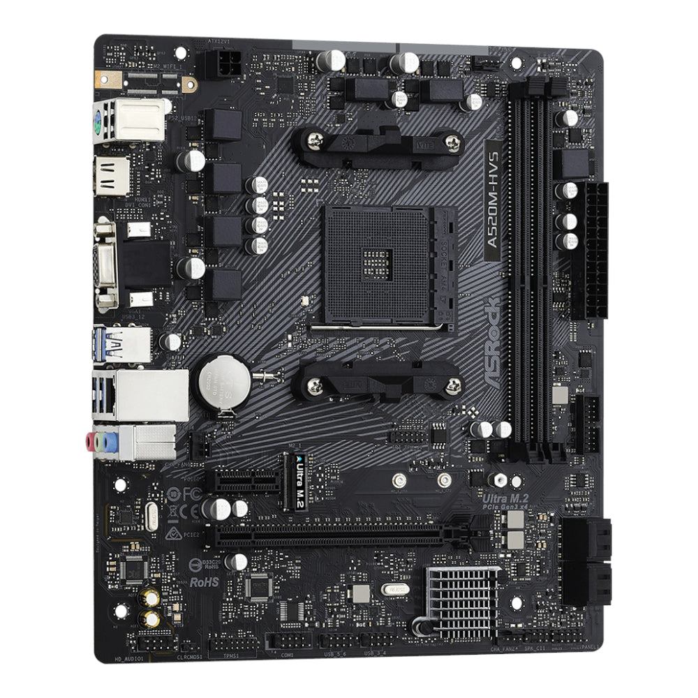 ASRock A520M-HVS AMD AM4 M-ATX Motherboard - alternate product view 4