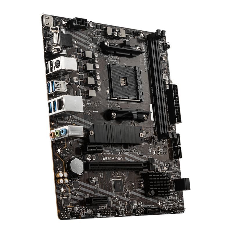 MSI A520M-PRO AMD AM4 MATX Gaming Motherboard - alternate product view 4