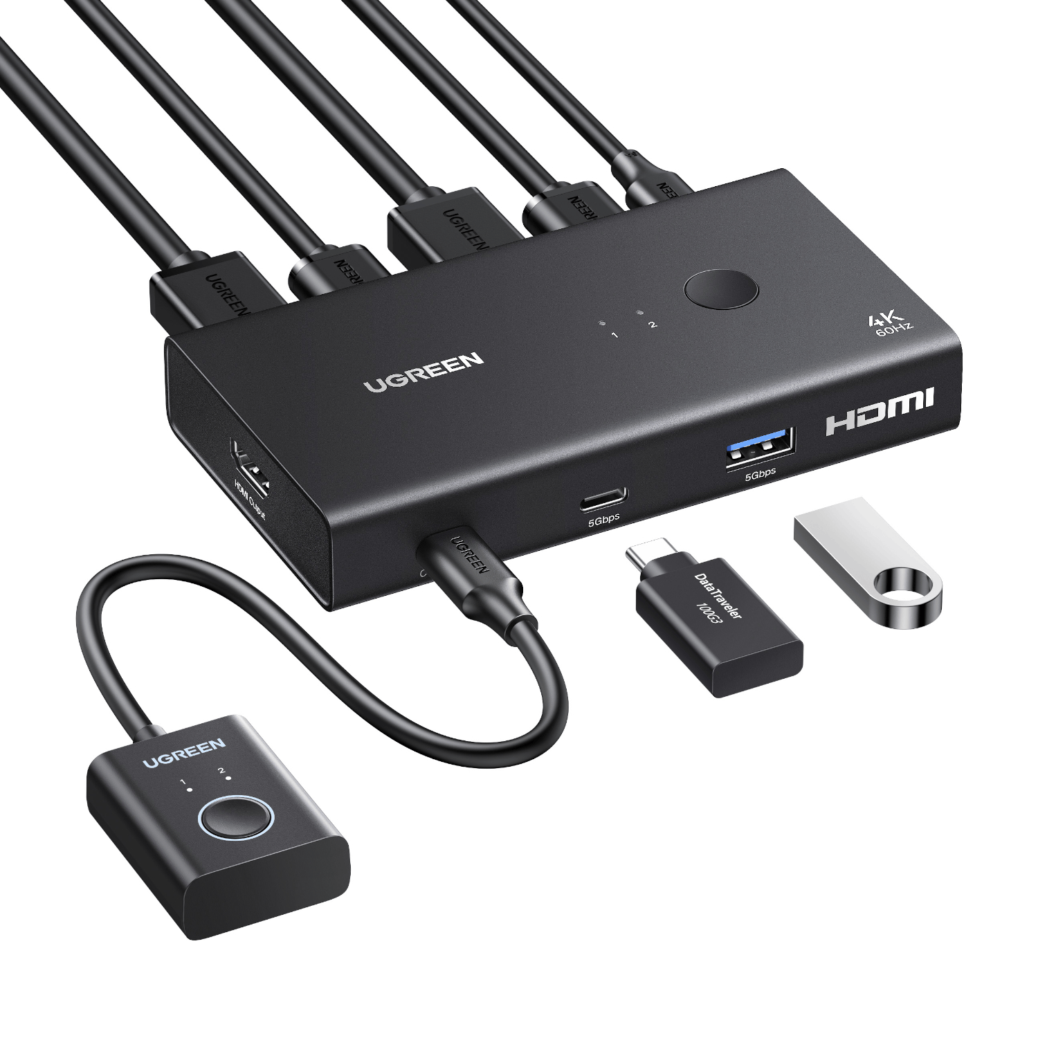 Ugreen HDMI 2.0 KVM Switch 2-In-1 Out - alternate product view 3
