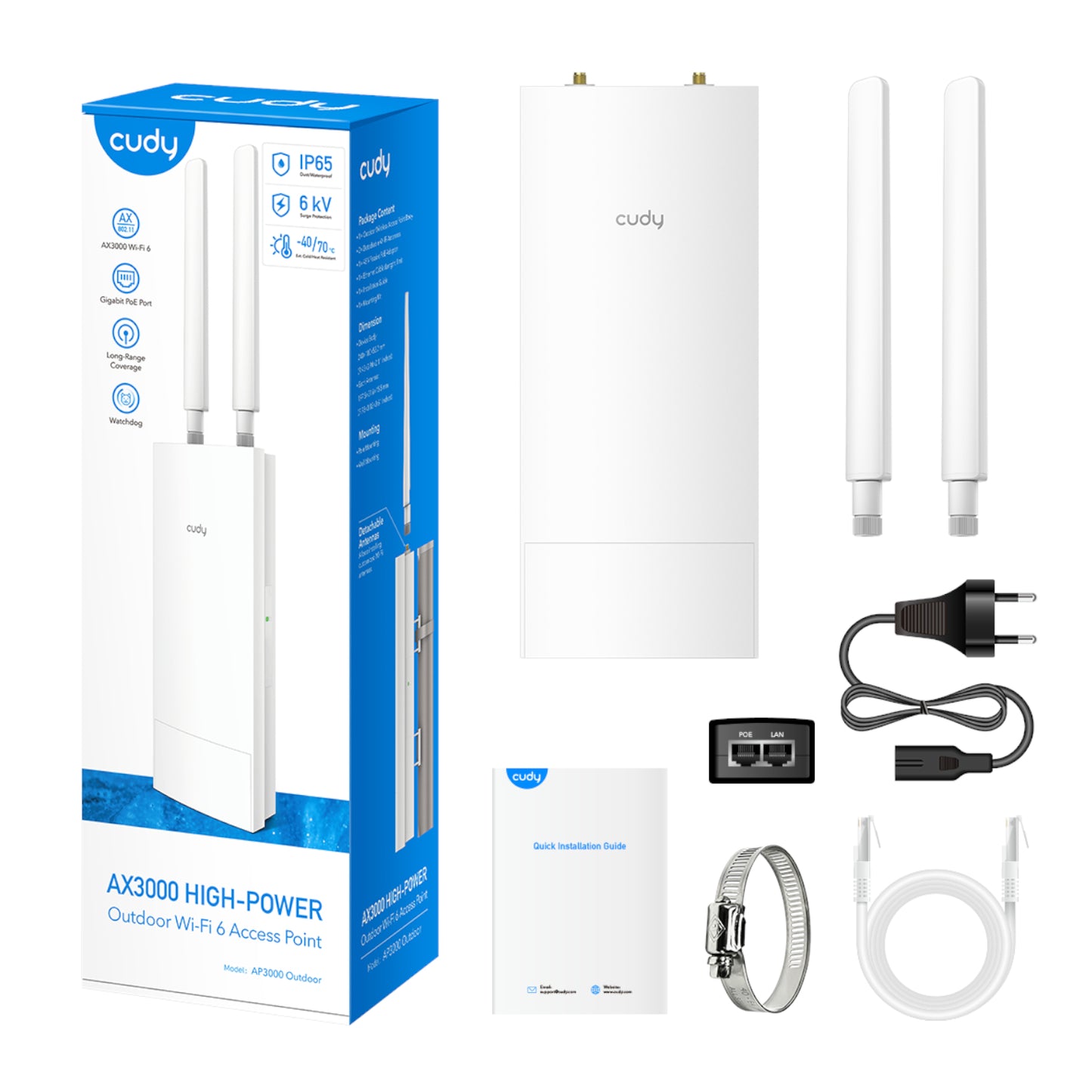 Cudy AX3000 2.5G Dual Band Ceiling Access Point- Outdoor - alternate product view 6