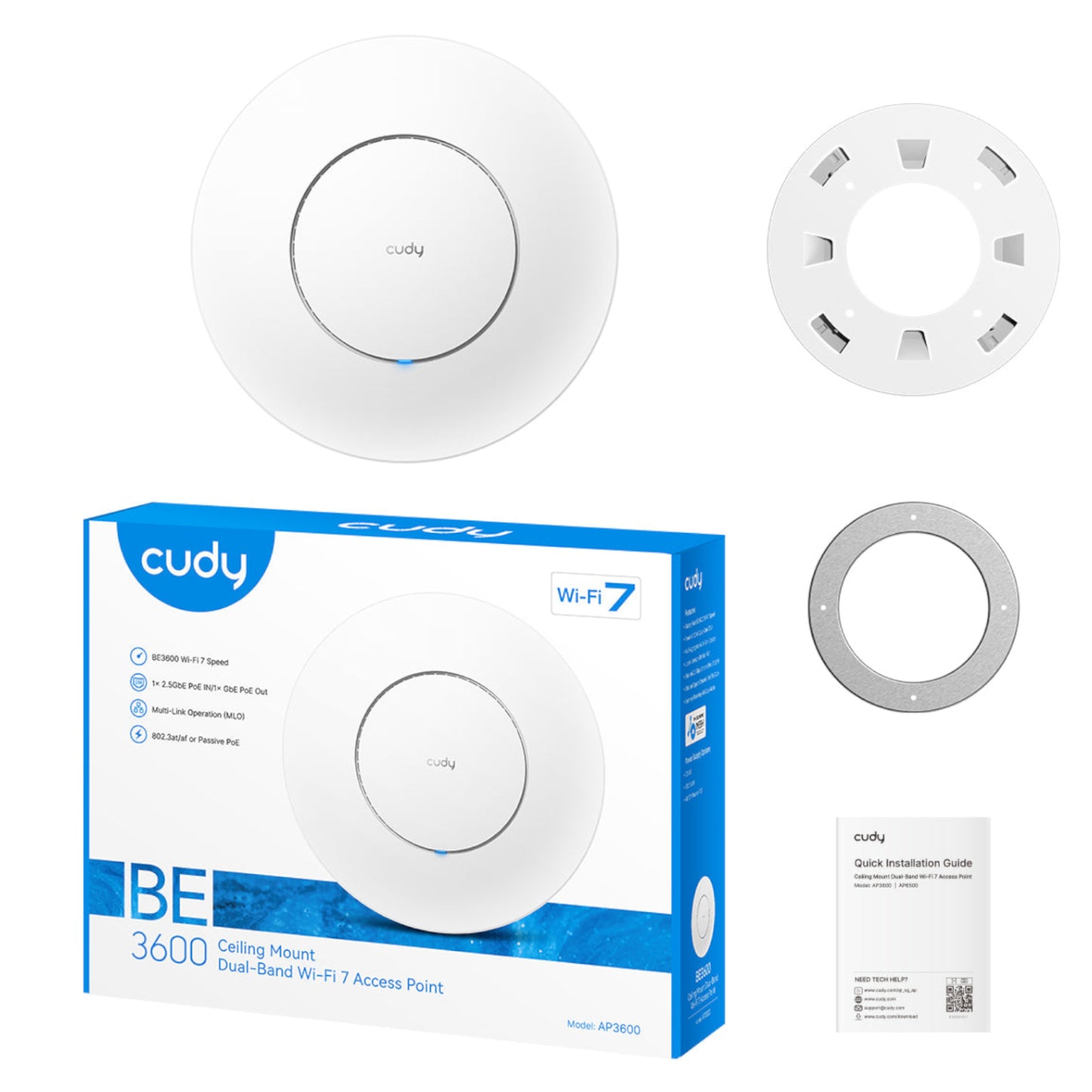 Cudy BE3600 2.5G Dual Band WiFi7 Ceiling Access Point - alternate product view 5