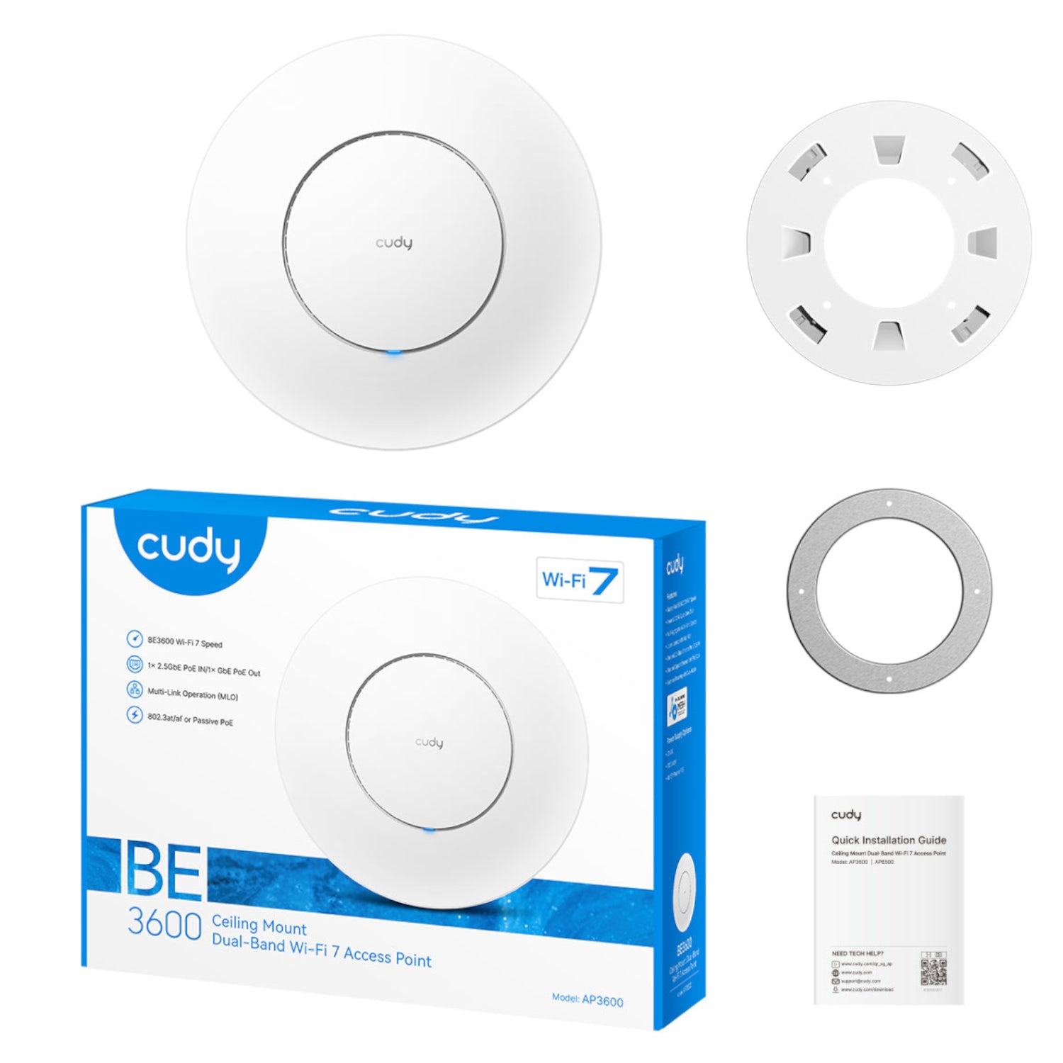 Cudy BE3600 2.5G Dual Band WiFi7 Ceiling Access Point - alternate product view 5