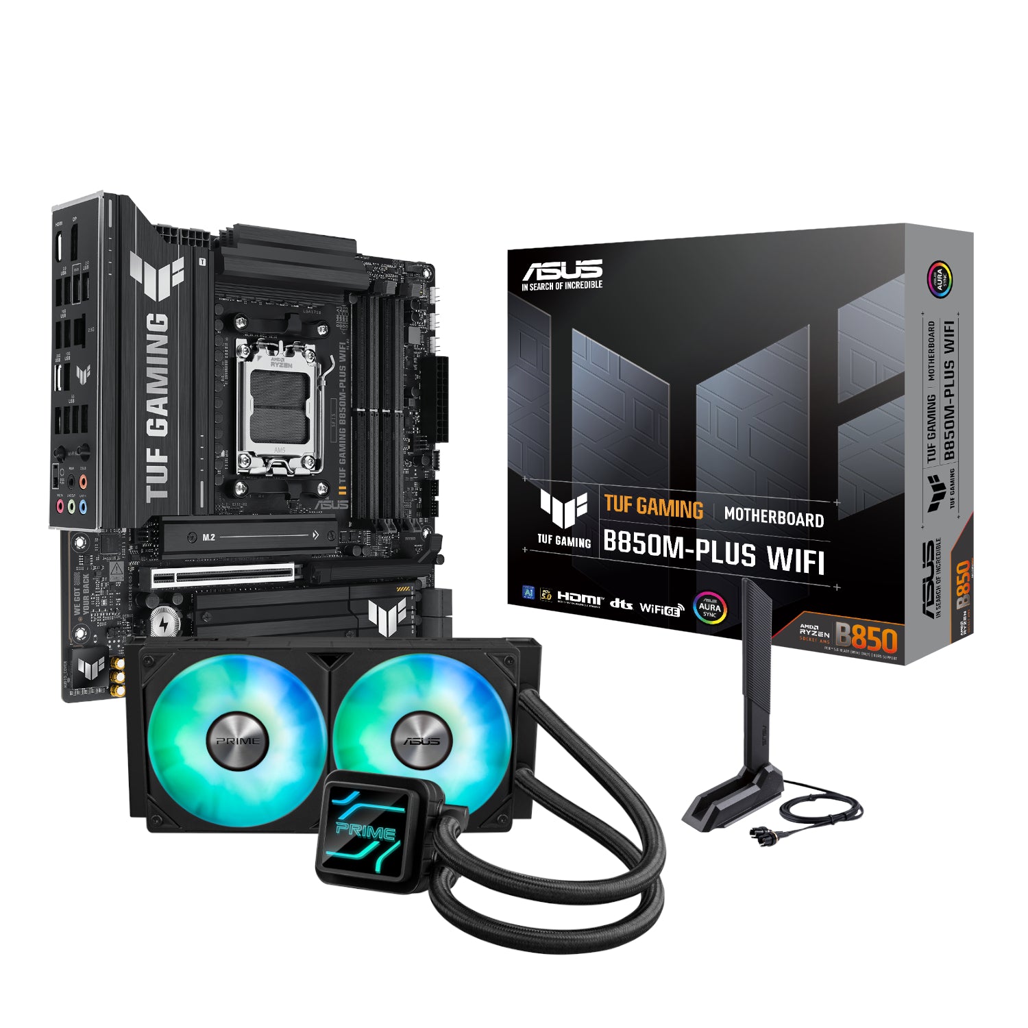 ASUS TUF Gaming B850M-PLUS WIFI and Asus Prime LC 240 ARGB Liquid CPU Cooler Bundle