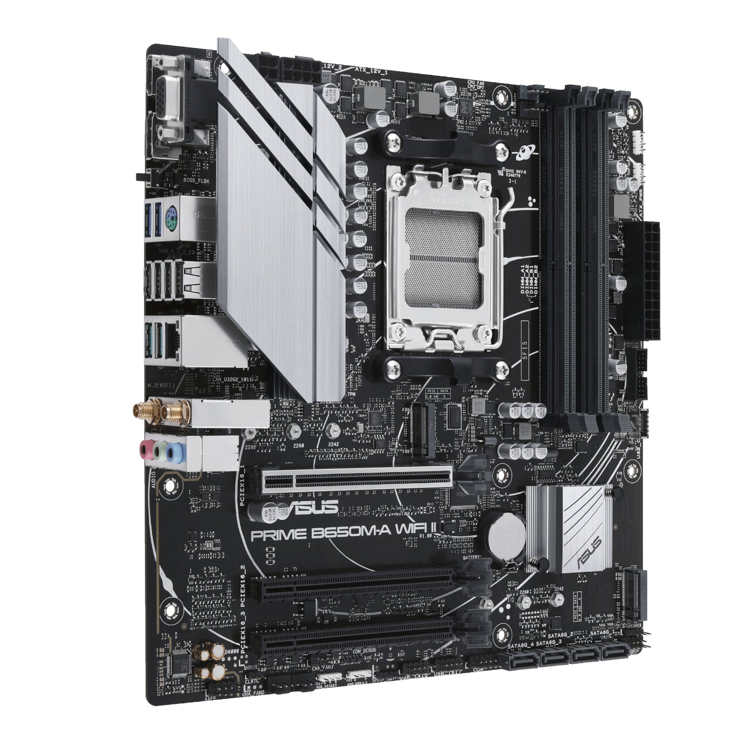 ASUS PRIME B650M-A WIFI II M-ATX Gaming Motherboard - alternate product view 3