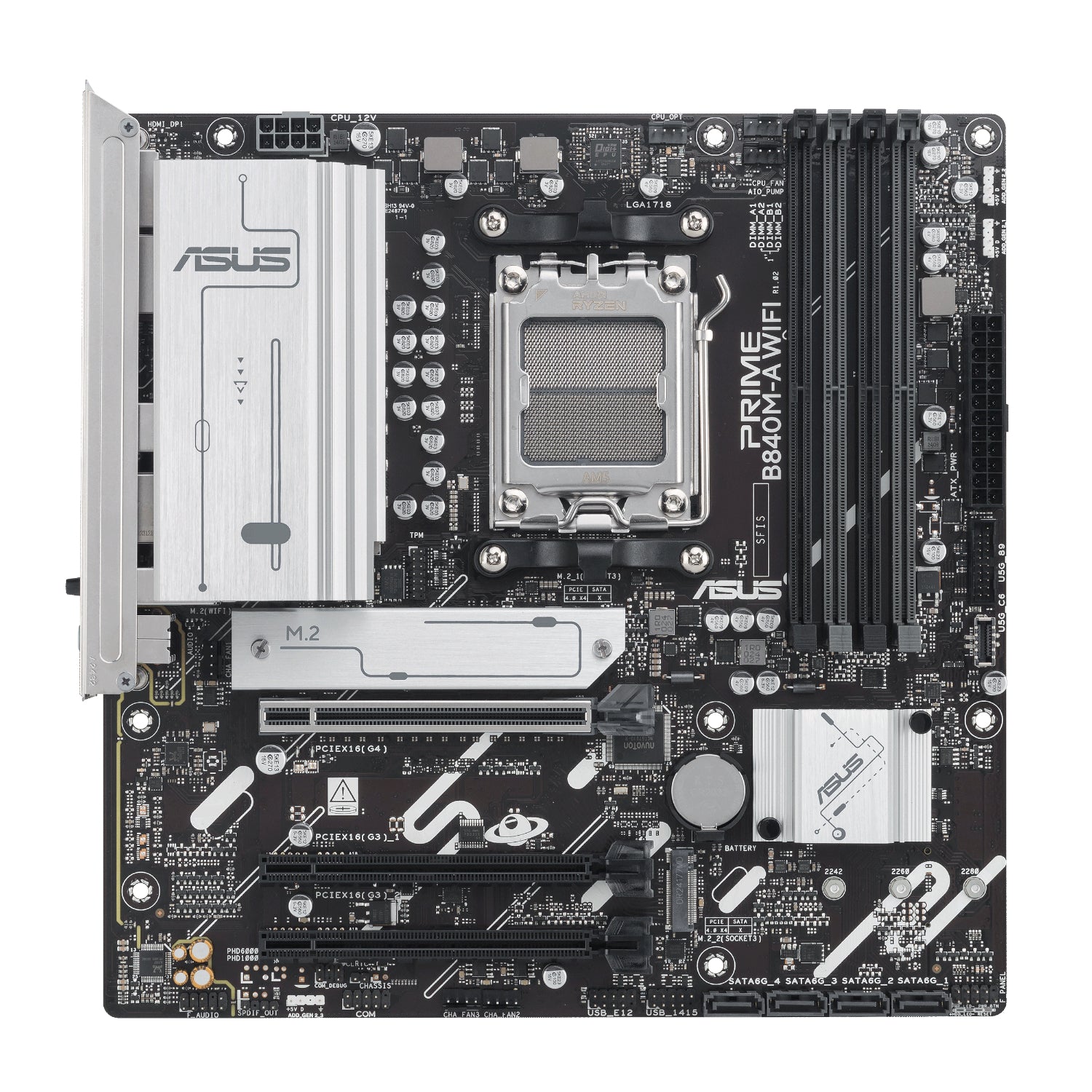 ASUS PRIME B840M-A WIFI M-ATX Gaming Motherboard - alternate product view 2