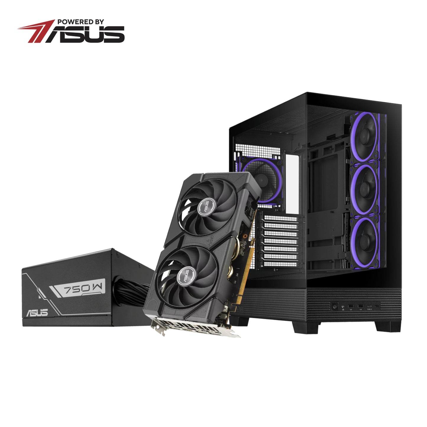 ASUS UWM 2 Gaming Chassis/Graphics Card/Power Supply Combo (A31 PLUS - RX 7600 - PRIME 750W)