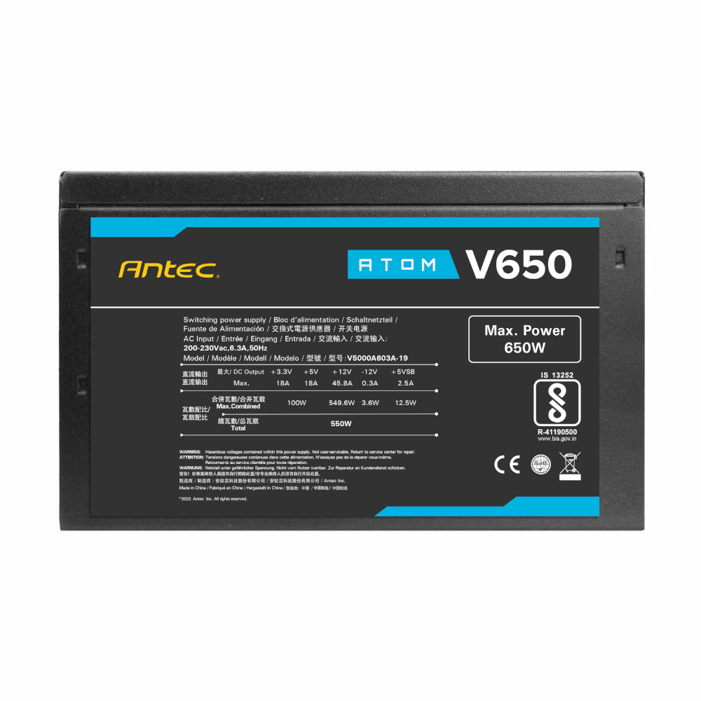 Antec Atom V650 Non-Modular Power Supply - alternate product view 3