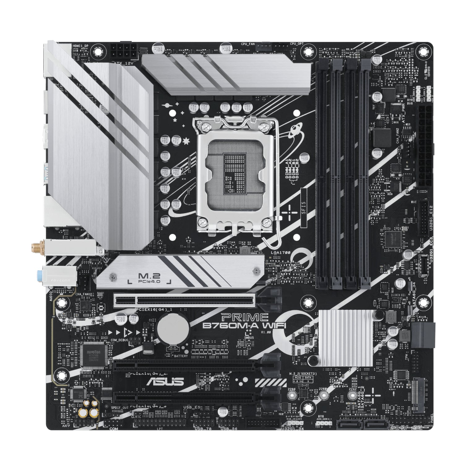 ASUS PRIME B760M-A WIFI Intel LGA1700 M-ATX Motherboard - alternate product view 2