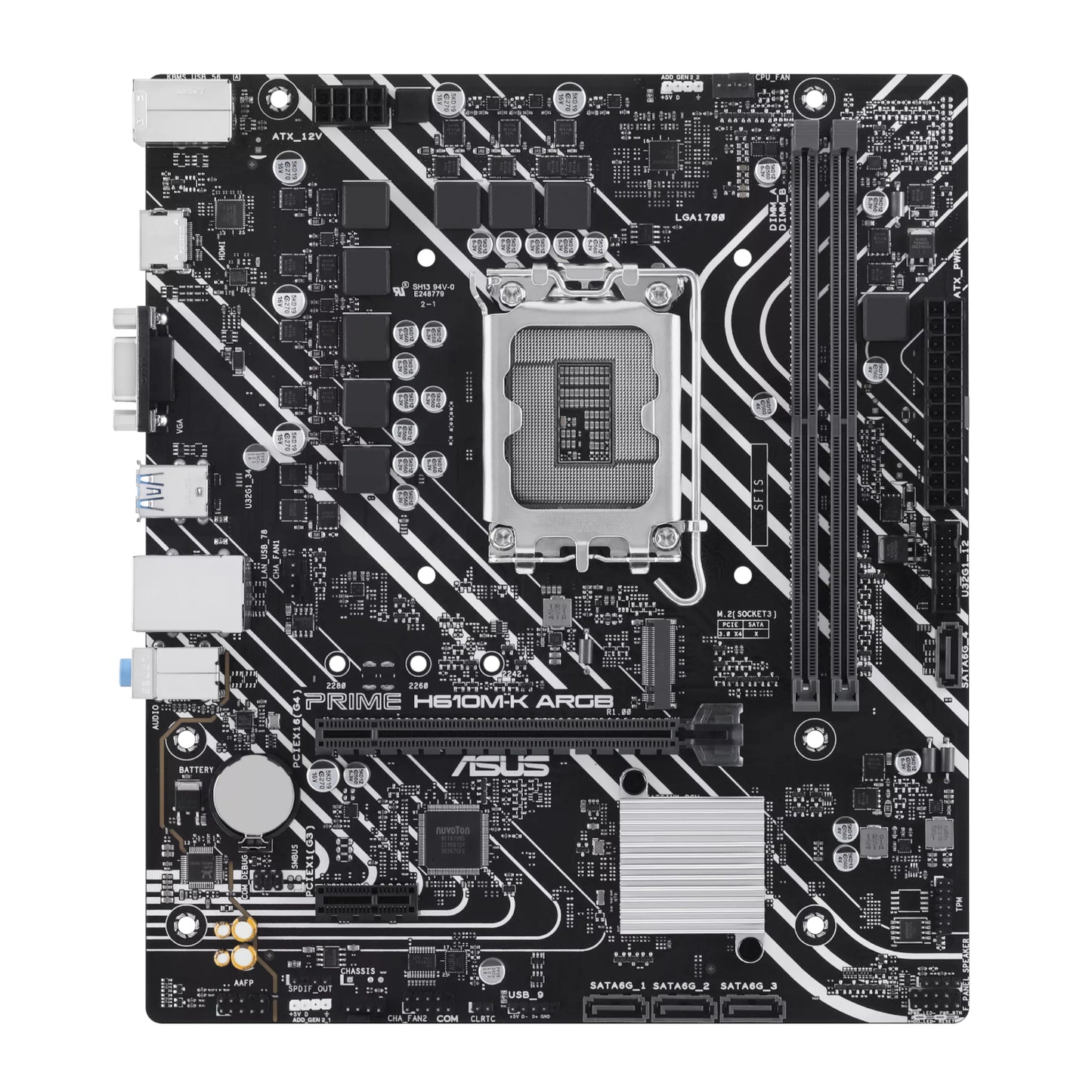 ASUS PRIME H610M-K ARGB Intel LGA1700 M-ATX Motherboard - alternate product view 2