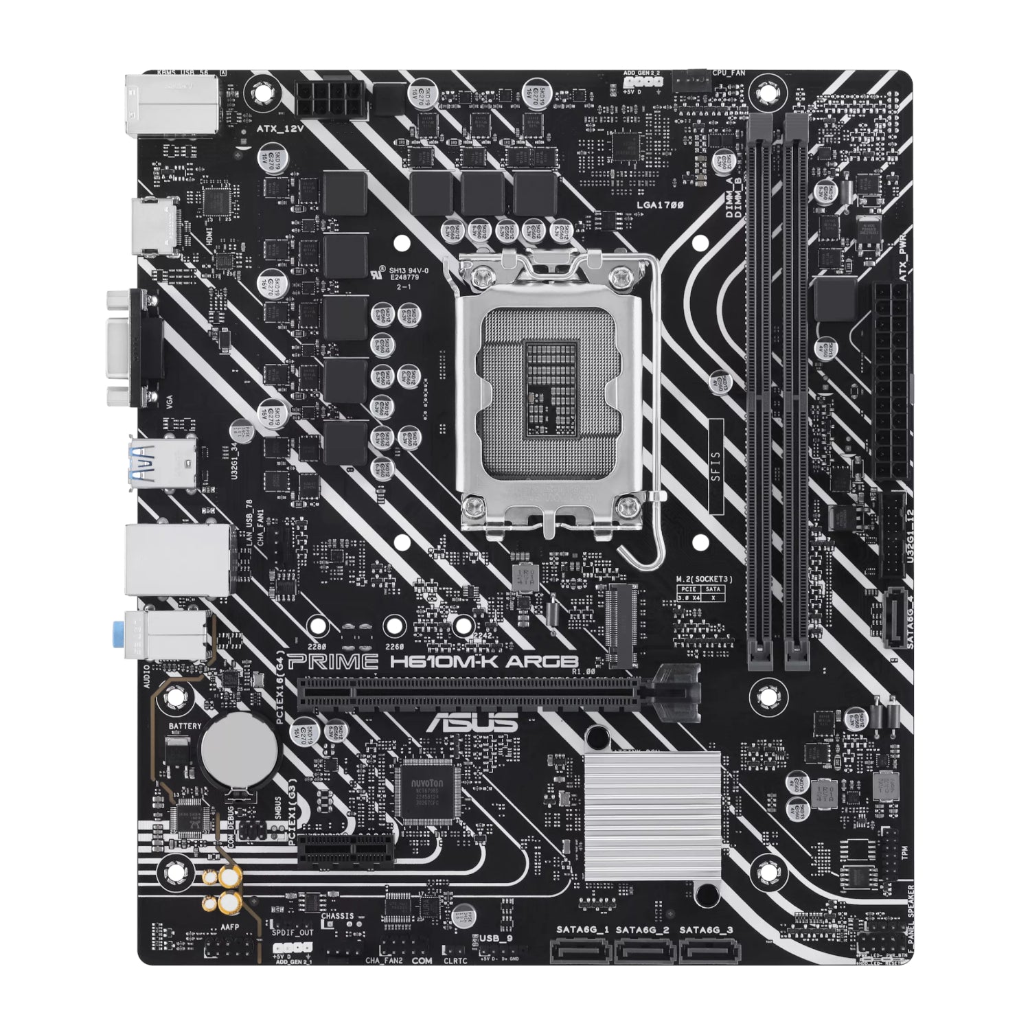 ASUS PRIME H610M-K ARGB Intel LGA1700 M-ATX Motherboard - alternate product view 2