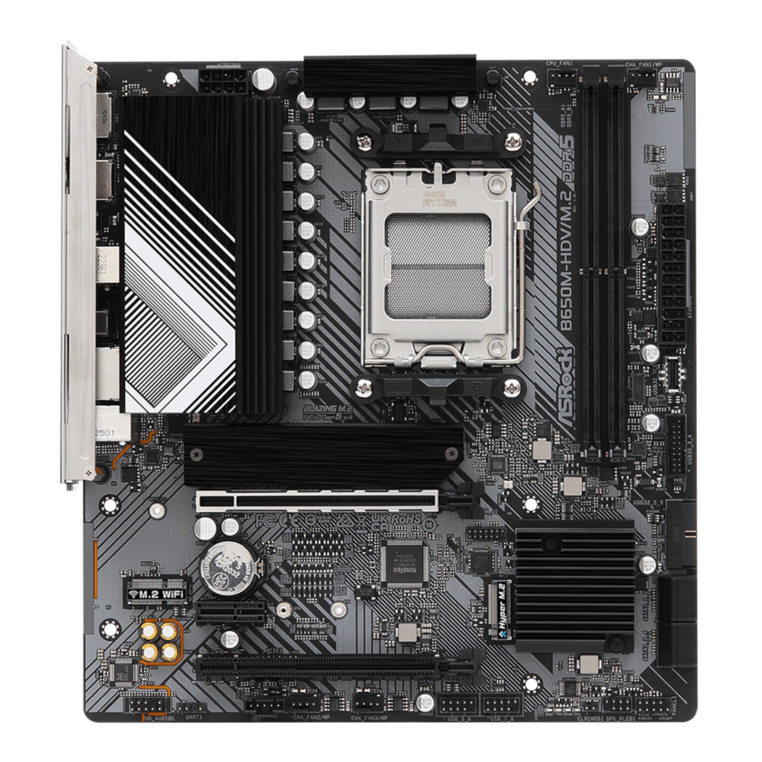 ASRock B650M-HDV/M.2 AM5 Micro-ATX Motherboard - alternate product view 2
