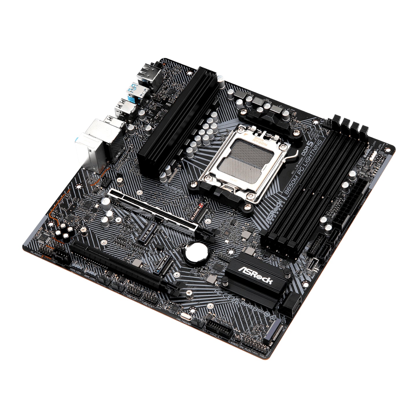 ASRock B650M PG Lightning AMD AM5 Micro ATX Motherboard - alternate product view 4