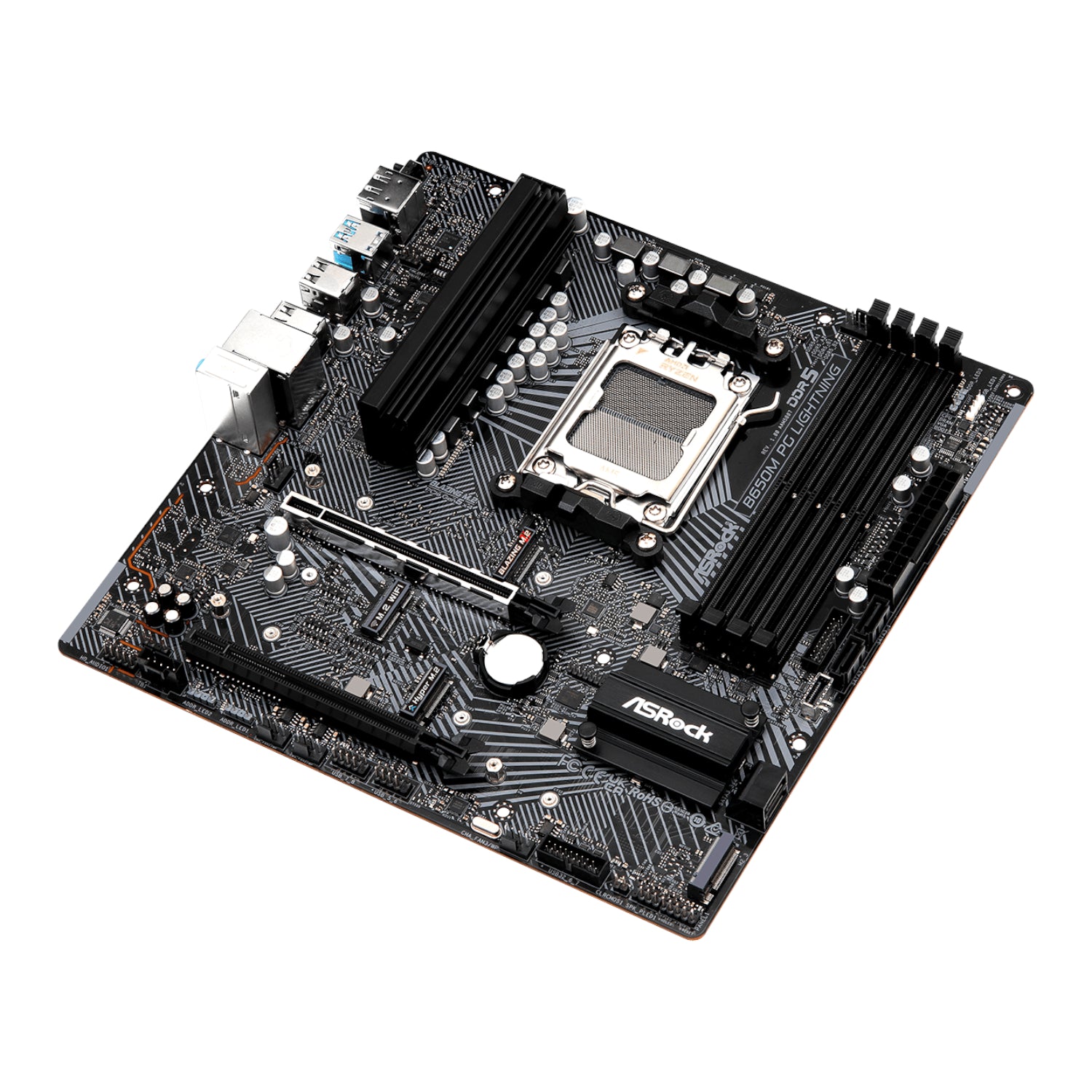 ASRock B650M PG Lightning AMD AM5 Micro ATX Motherboard - alternate product view 4