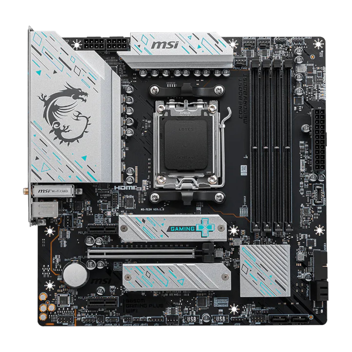 MSI B650M Gaming Plus WiFi AM5 M-ATX Gaming Motherboard - alternate product view 2