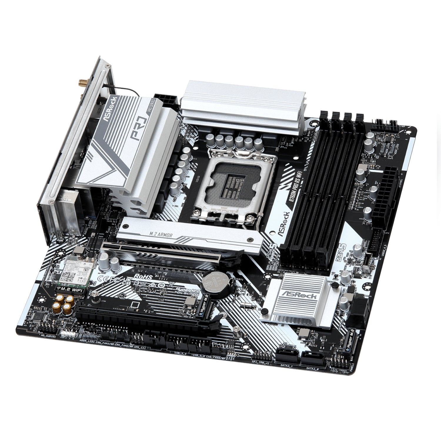 ASRock B760M Pro RS WiFi Intel LGA 1700 MATX Gaming Motherboard - alternate product view 4