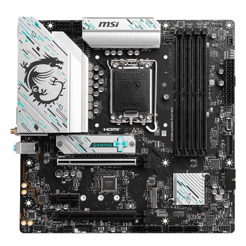 MSI B760M GAMING PLUS WIFI DDR5 Intel LGA1700 M-ATX Gaming Motherboard - alternate product view 2