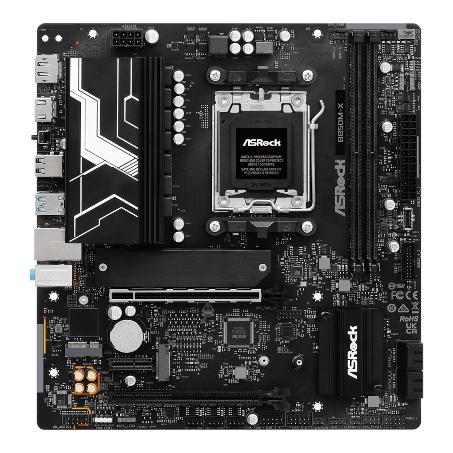 ASRock B850M-X WiFi AM5 Micro ATX Motherboard (DDR5, PCIe 5.0, Wi-Fi 6E) - alternate product view 2