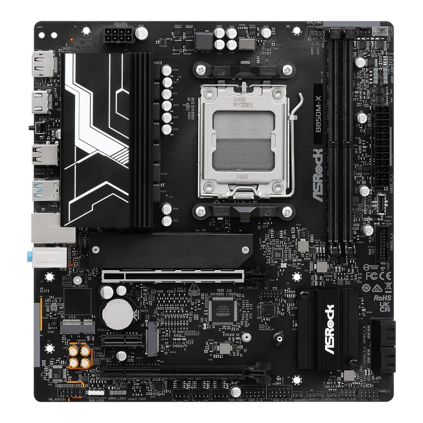 ASRock B850M-X WiFi AM5 Micro ATX Motherboard (DDR5, PCIe 5.0, Wi-Fi 6E) - alternate product view 4