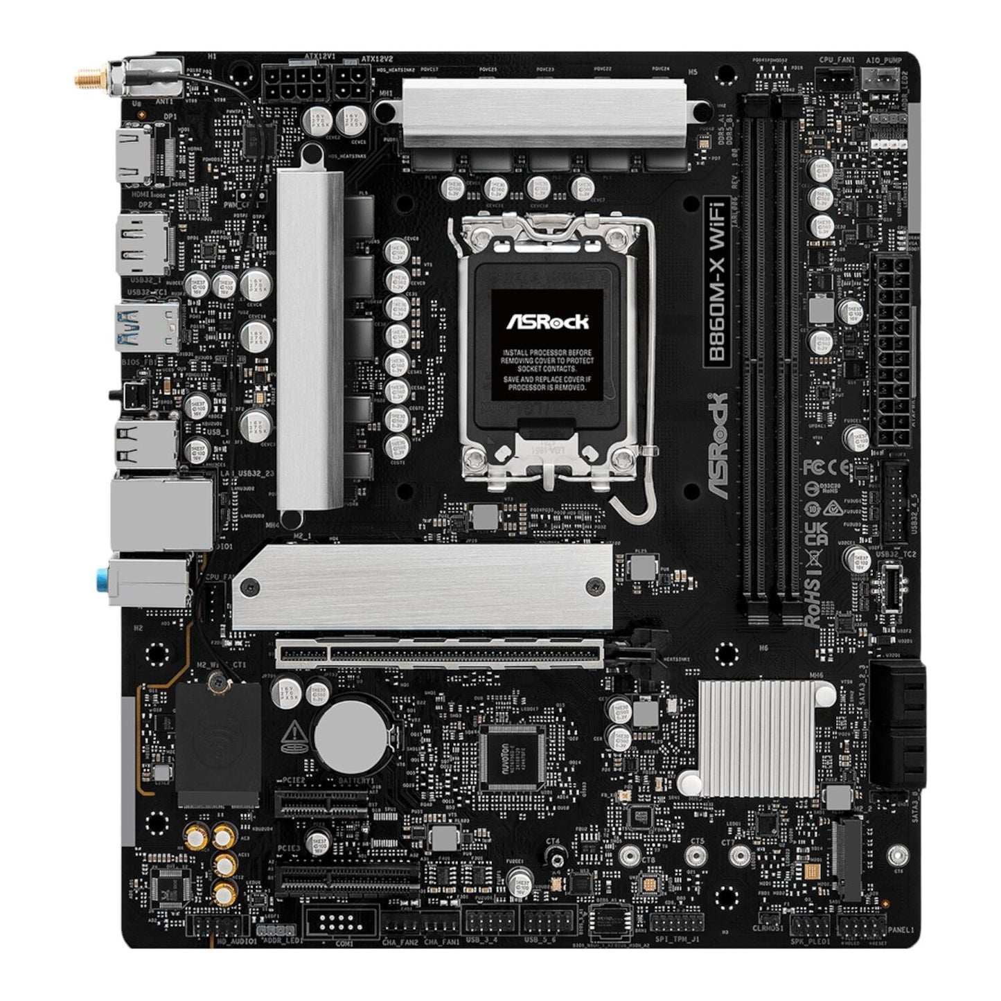 ASRock B860M-X Micro ATX DDR5 Motherboard (PCIe 5 and Wi-Fi 6E) - alternate product view 2