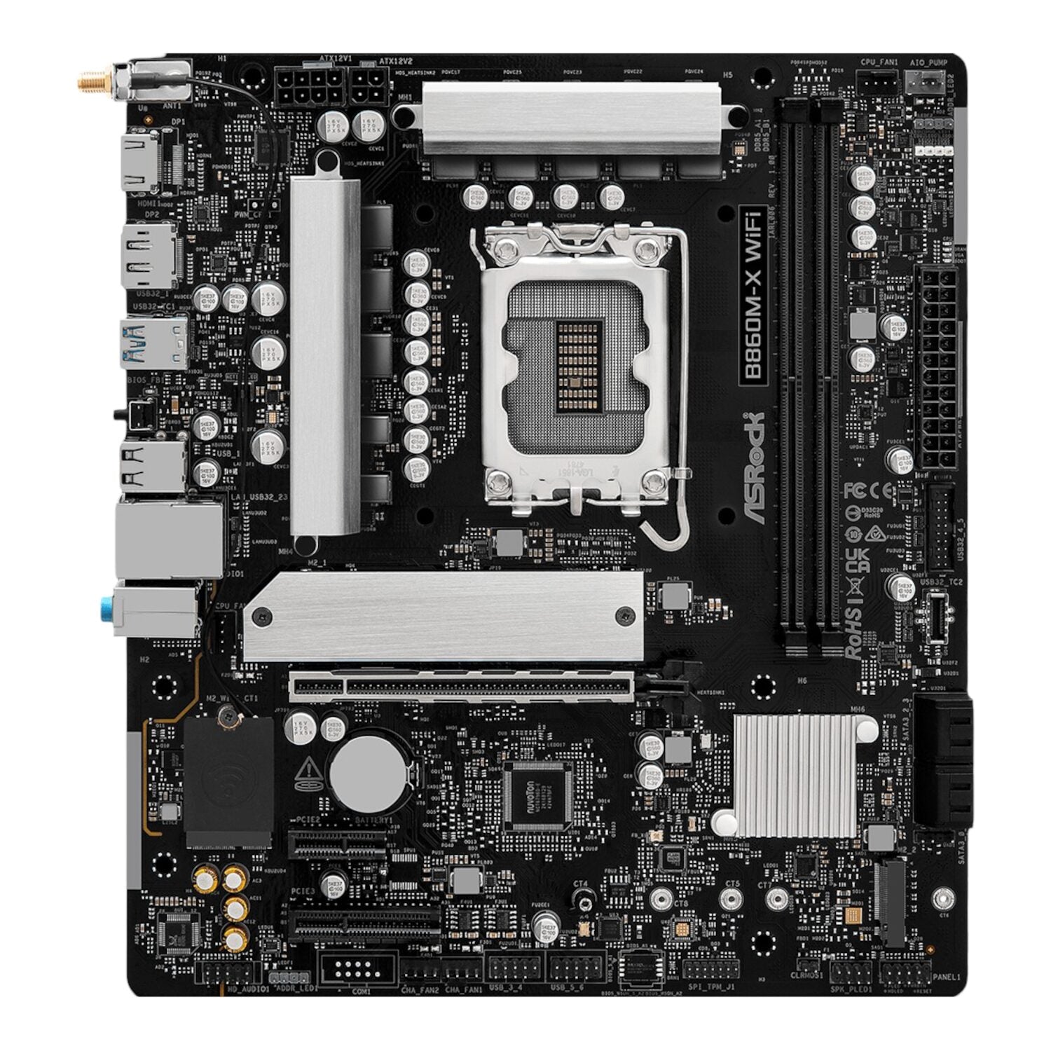 ASRock B860M-X Micro ATX DDR5 Motherboard (PCIe 5 and Wi-Fi 6E) - alternate product view 3