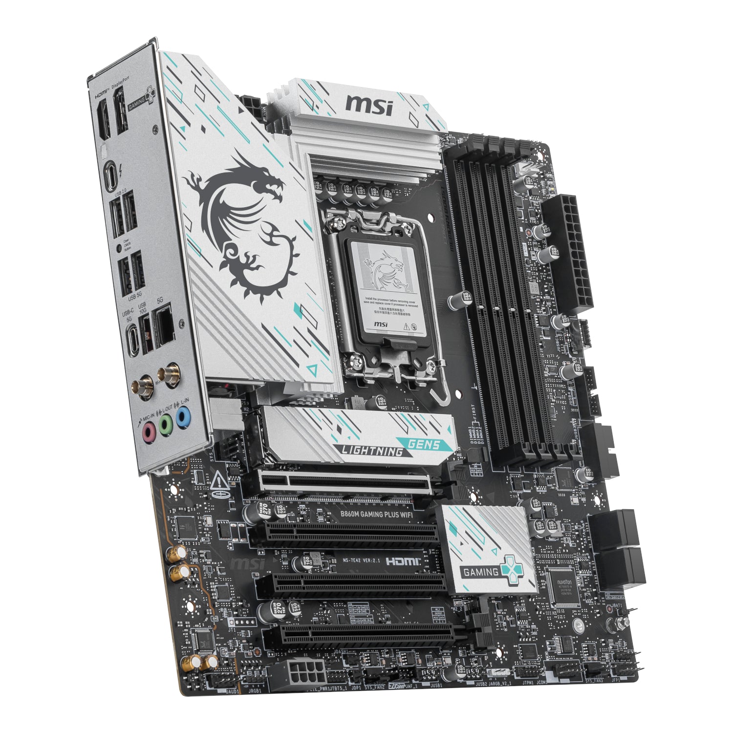 MSI B860M Gaming PLUS WIFI Intel LGA1851 DDR5 M-ATX Motherboard - alternate product view 3