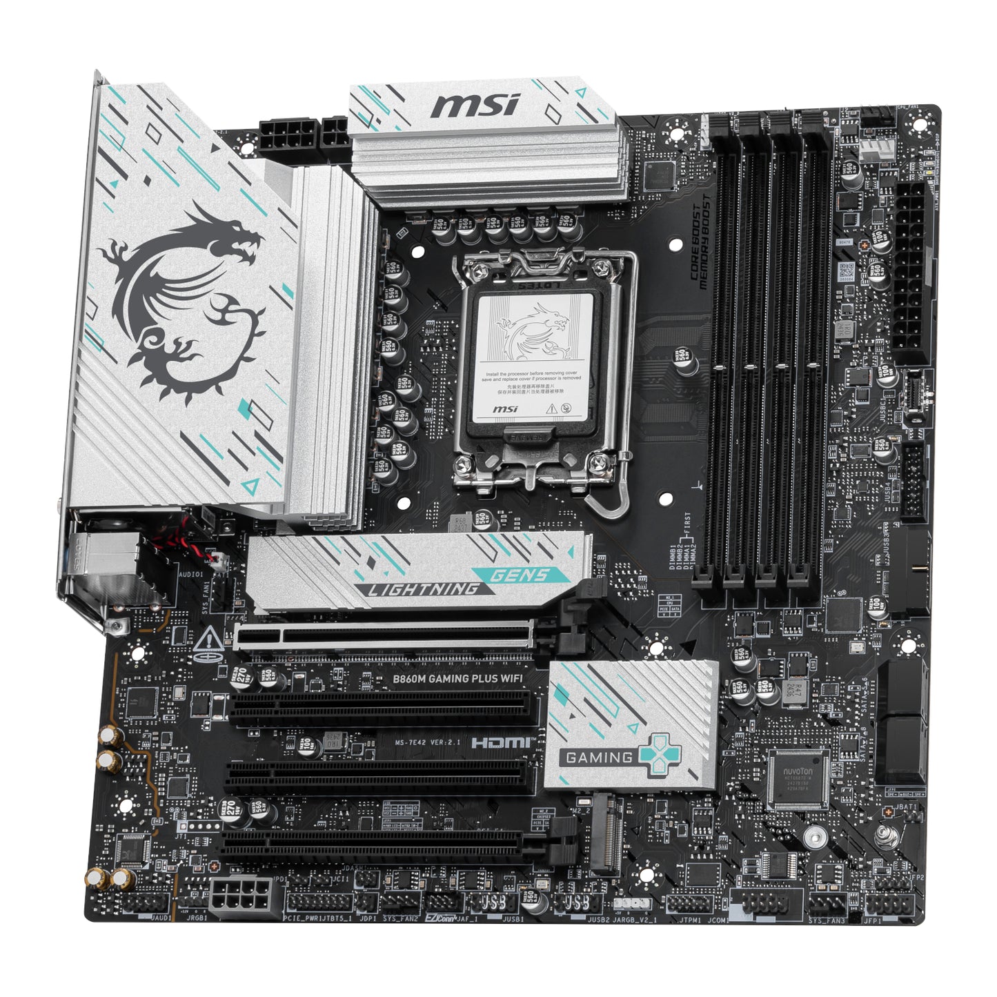 MSI B860M Gaming PLUS WIFI Intel LGA1851 DDR5 M-ATX Motherboard - alternate product view 4