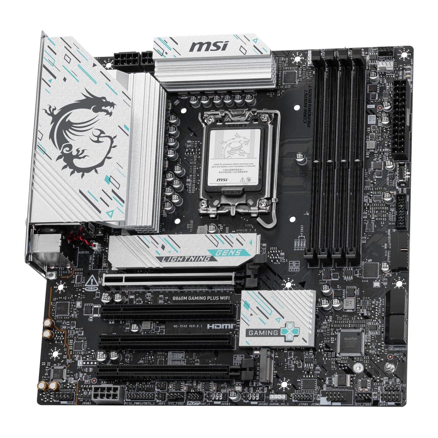 MSI B860M Gaming PLUS WIFI Intel LGA1851 DDR5 M-ATX Motherboard - alternate product view 4